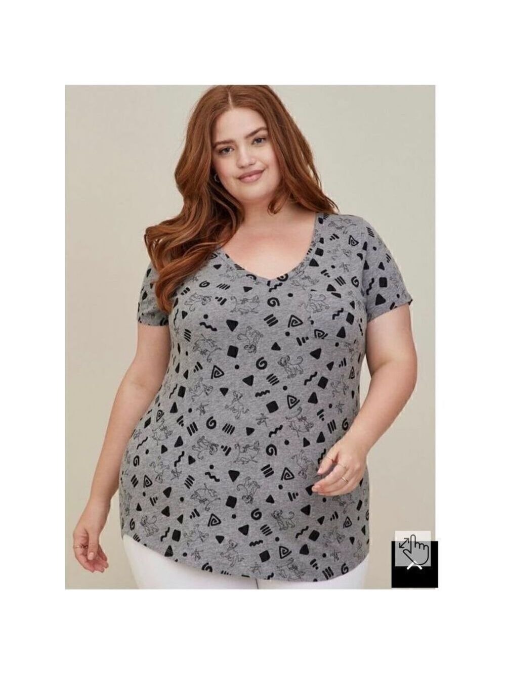 Disney The Lion King V-Neck Pocket Tunic - Heritage Slub Heather Grey Sz 2